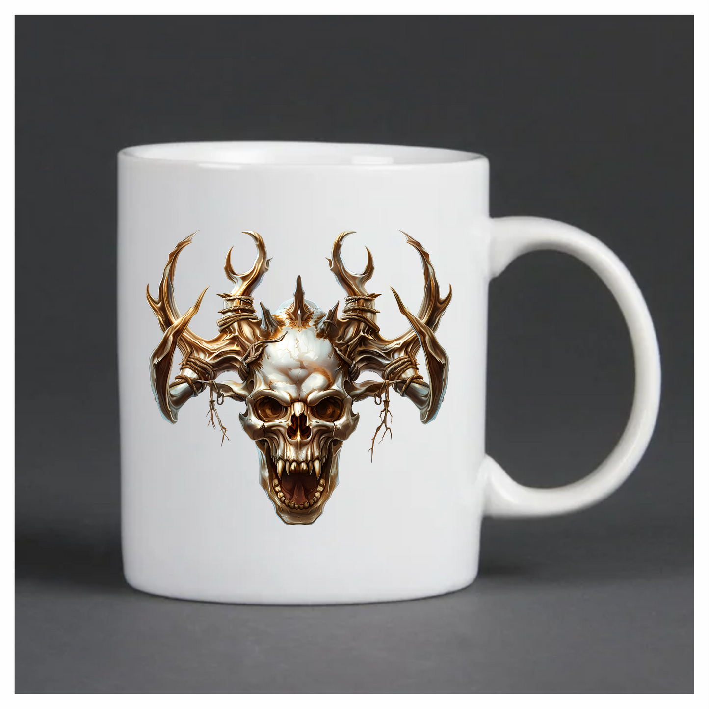 Skull White Horns Animal Predator Vinyl Sticker Decal