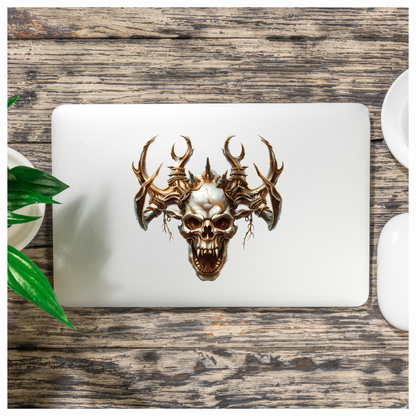 Skull White Horns Animal Predator Vinyl Sticker Decal
