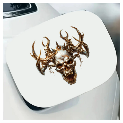 Skull White Horns Animal Predator Vinyl Sticker Decal