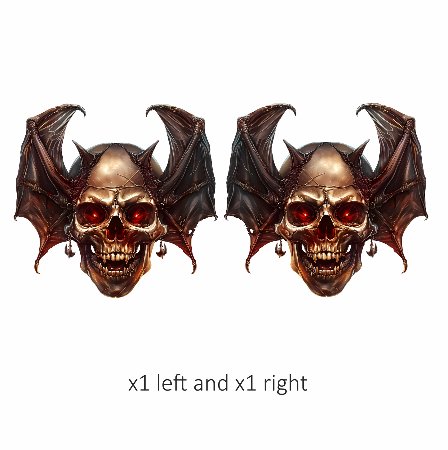 Skull Red Bat Dark Metal Vinyl Sticker Decal