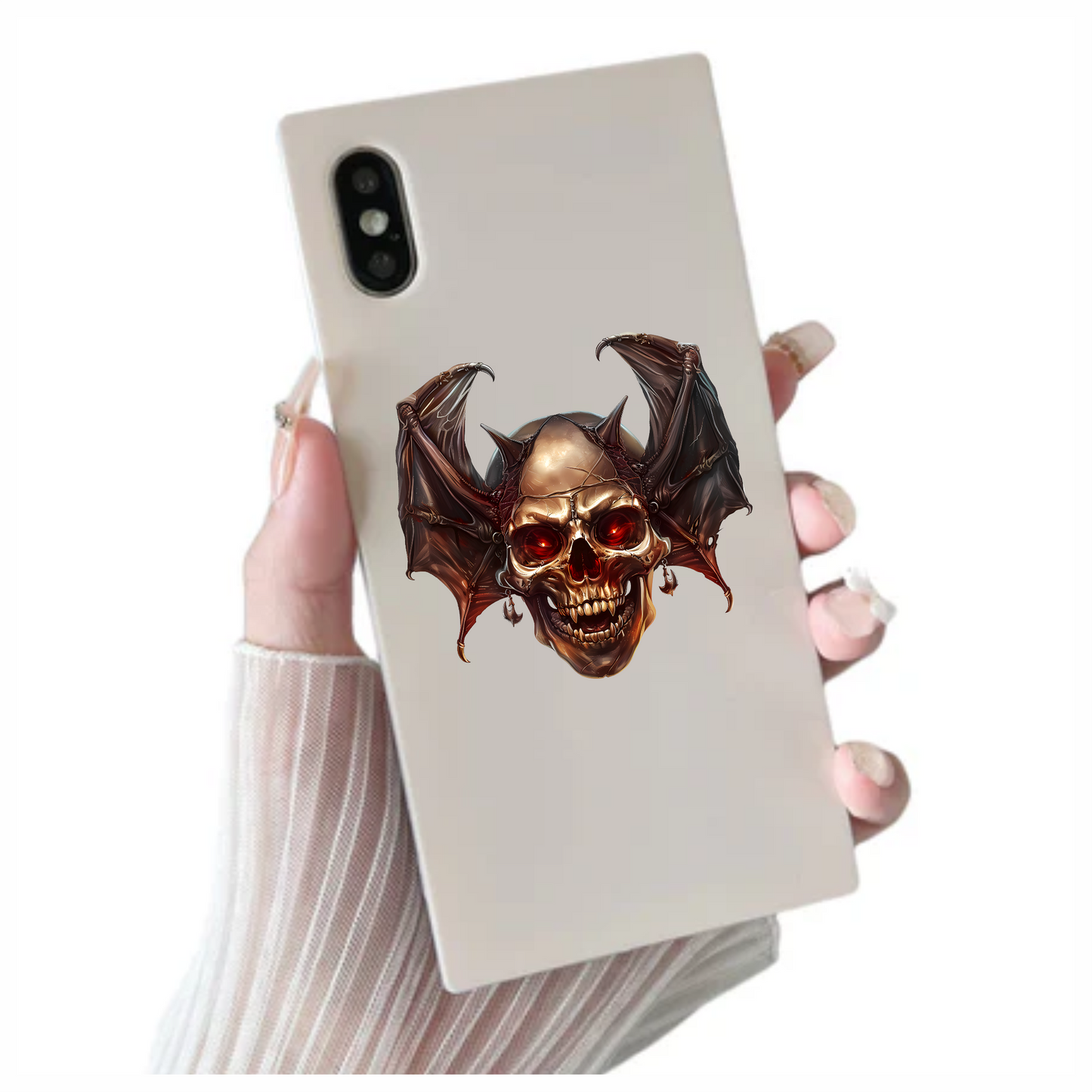 Skull Red Bat Dark Metal Vinyl Sticker Decal