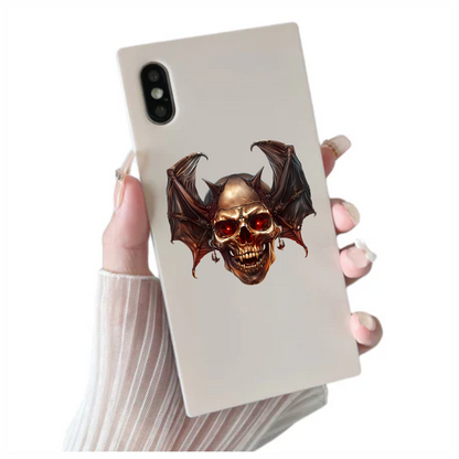 Skull Red Bat Dark Metal Vinyl Sticker Decal