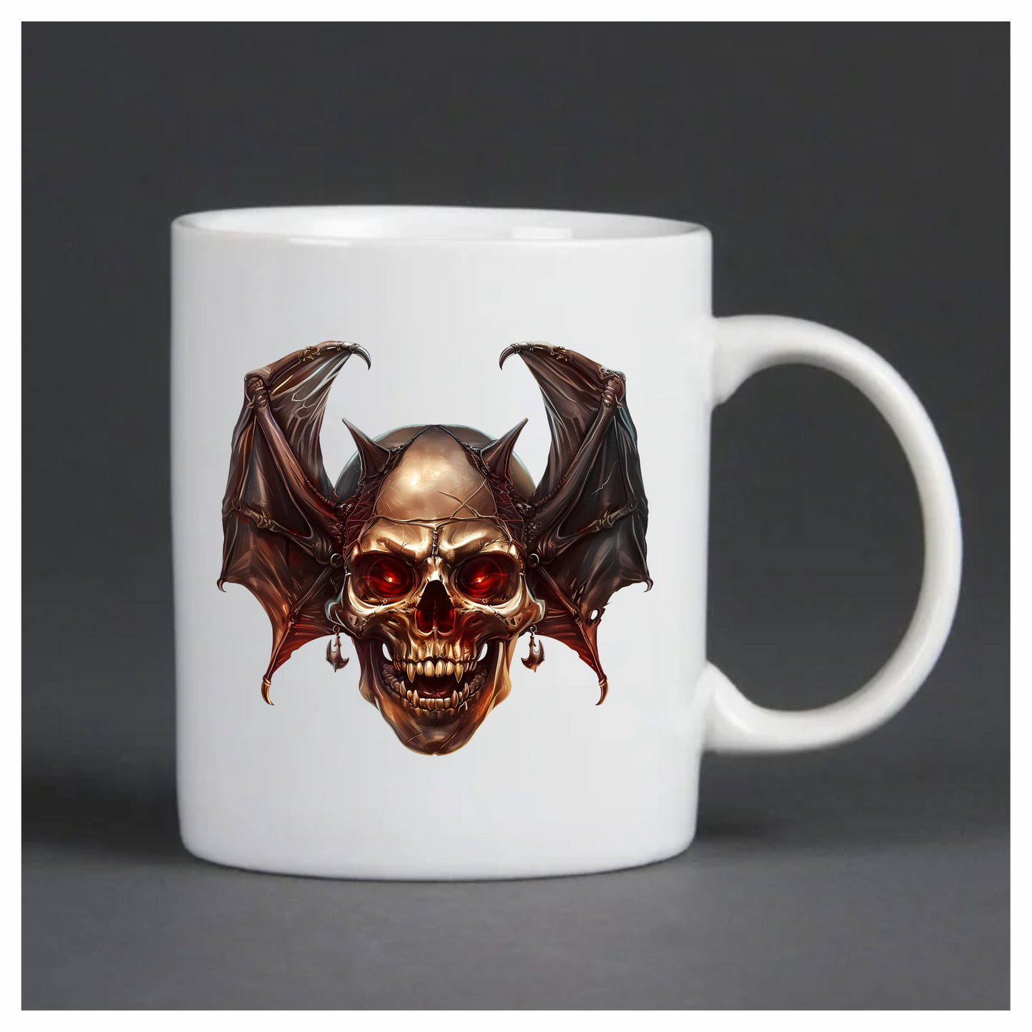 Skull Red Bat Dark Metal Vinyl Sticker Decal
