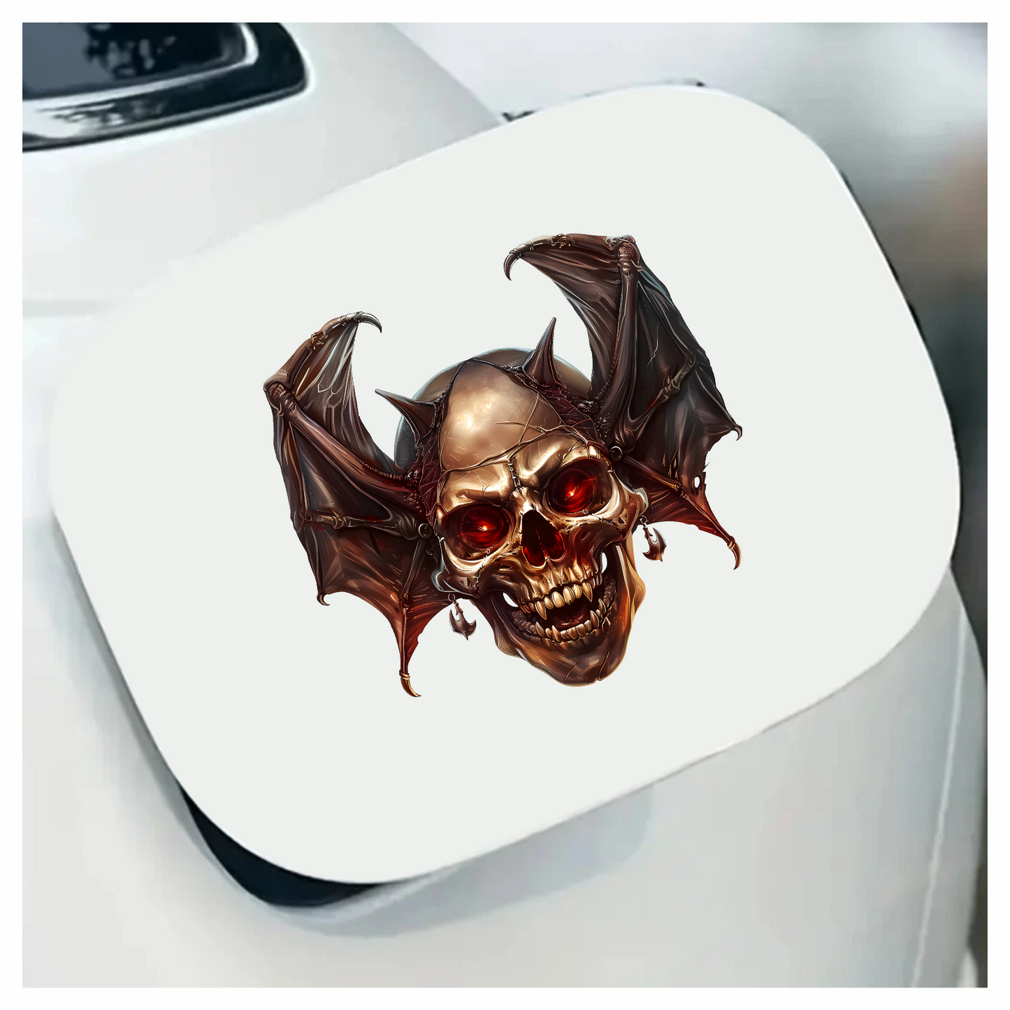 Skull Red Bat Dark Metal Vinyl Sticker Decal