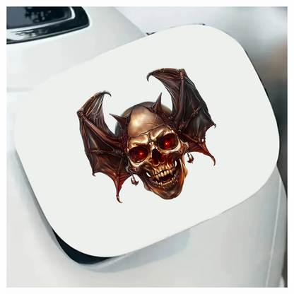 Skull Red Bat Dark Metal Vinyl Sticker Decal