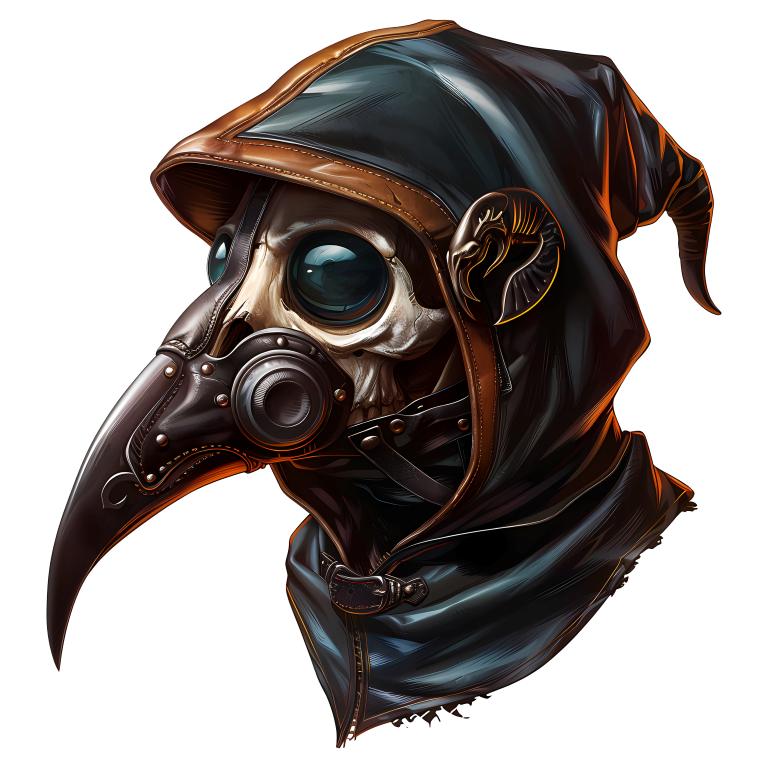 Plague Doctor Skull Black Bird Vinyl Sticker Decal