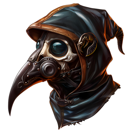 Plague Doctor Skull Black Bird Vinyl Sticker Decal