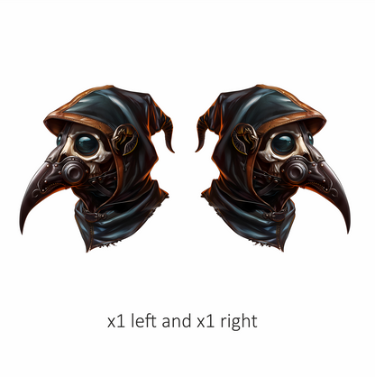 Plague Doctor Skull Black Bird Vinyl Sticker Decal