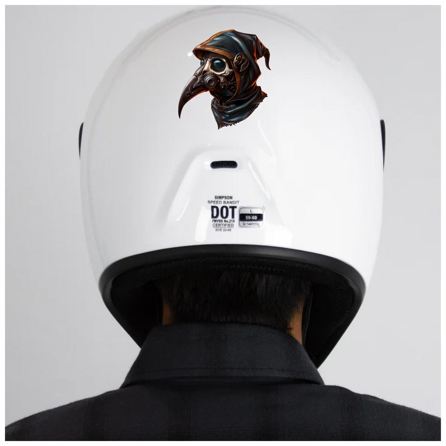 Plague Doctor Skull Black Bird Vinyl Sticker Decal
