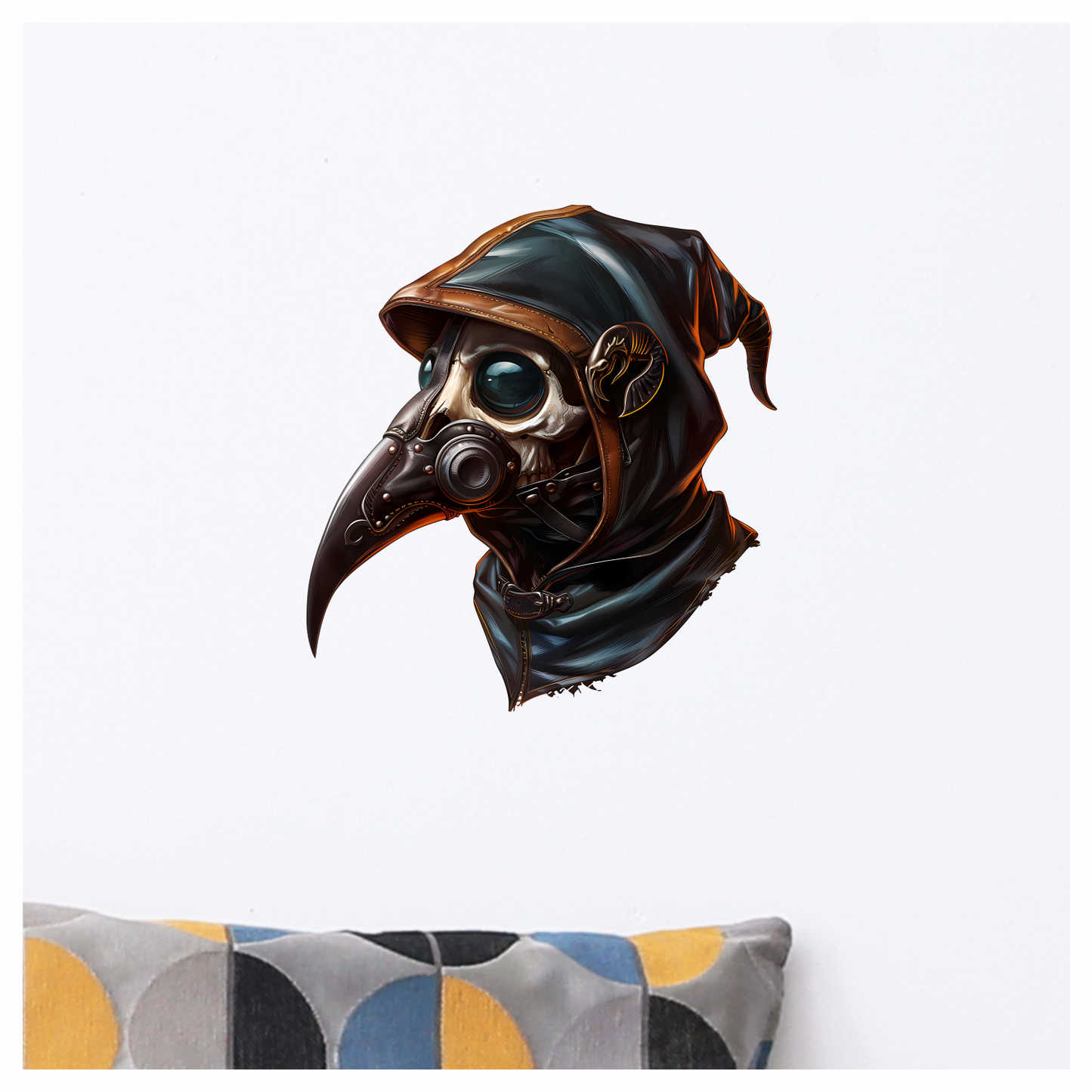 Plague Doctor Skull Black Bird Vinyl Sticker Decal