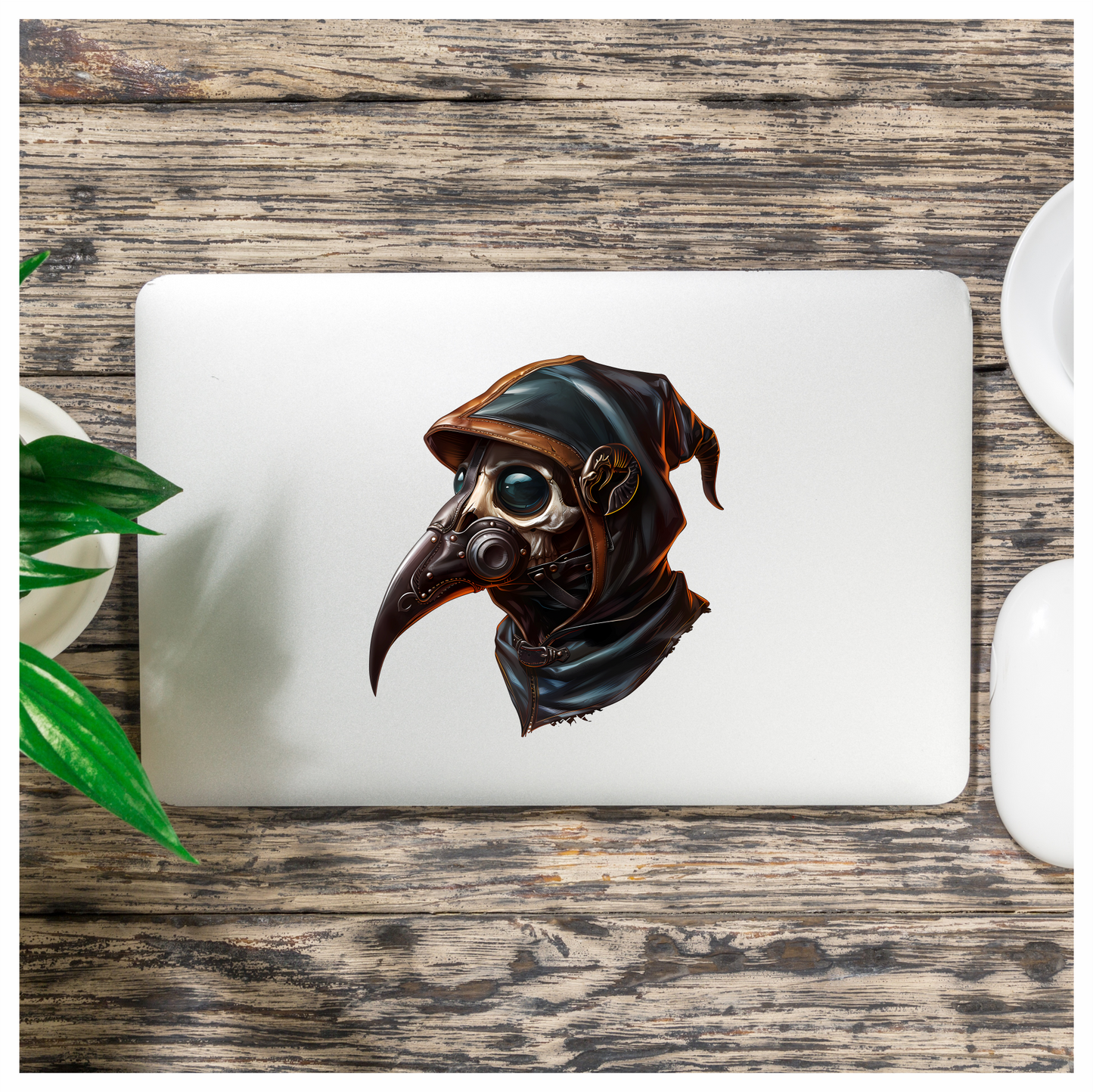 Plague Doctor Skull Black Bird Vinyl Sticker Decal