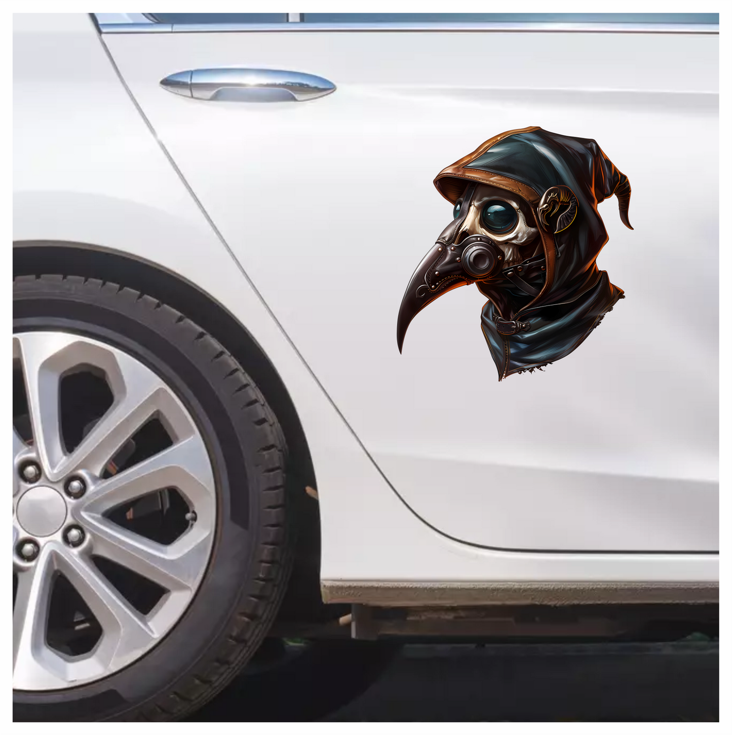 Plague Doctor Skull Black Bird Vinyl Sticker Decal
