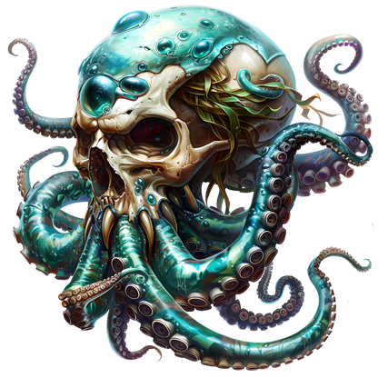 Skull Octopus Blue Tentacles Sea Vinyl Sticker Decal