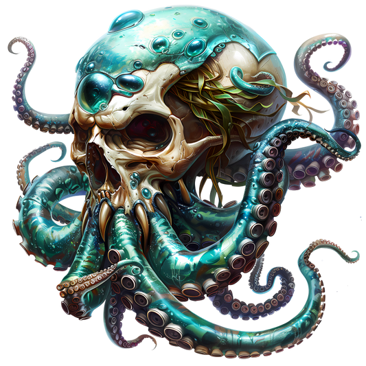 Skull Octopus Blue Tentacles Sea Vinyl Sticker Decal