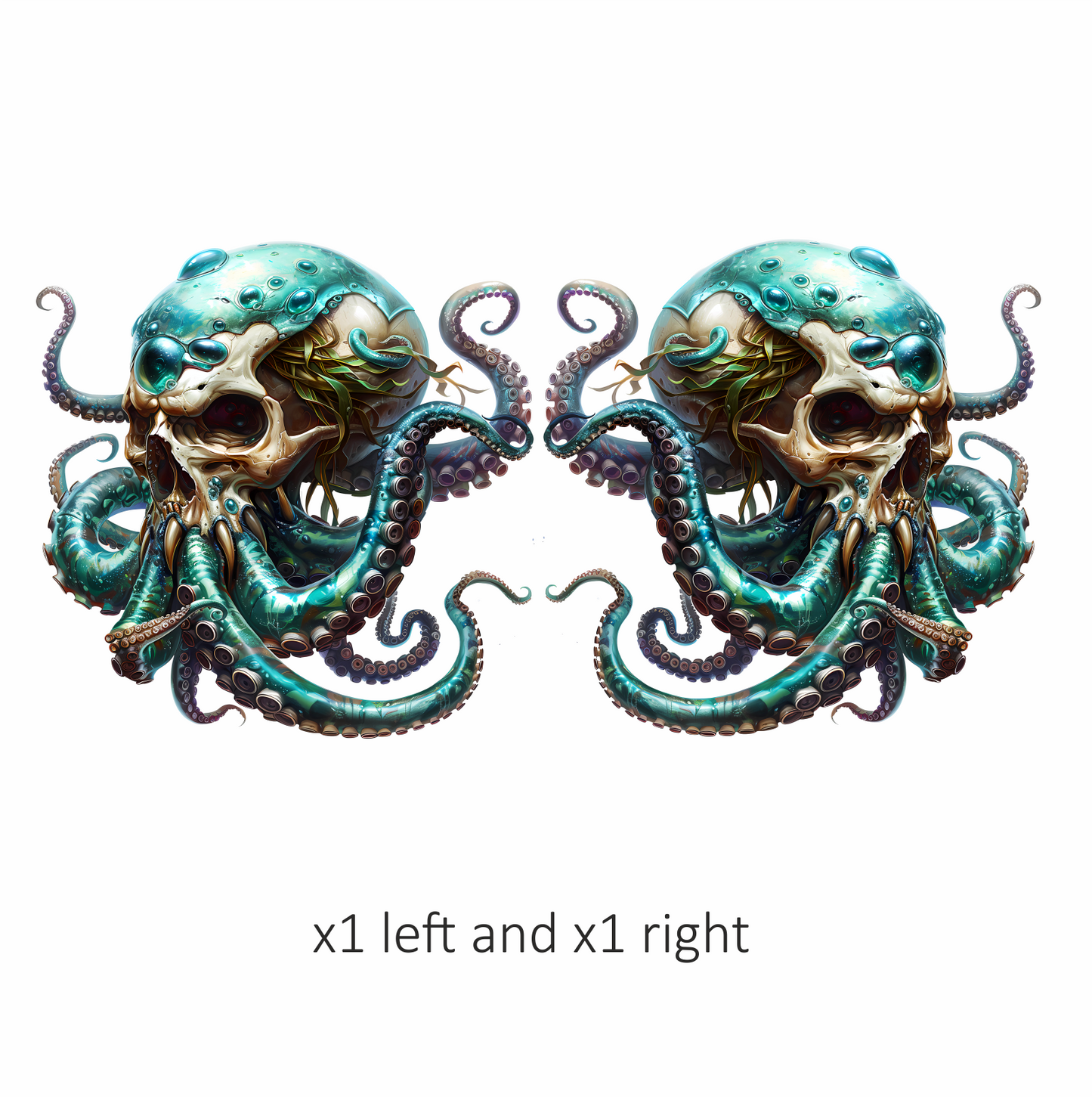 Skull Octopus Blue Tentacles Sea Vinyl Sticker Decal