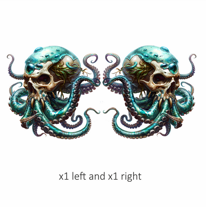 Skull Octopus Blue Tentacles Sea Vinyl Sticker Decal