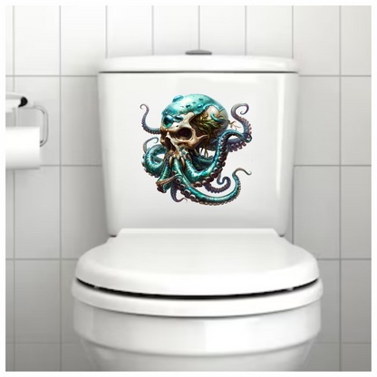 Skull Octopus Blue Tentacles Sea Vinyl Sticker Decal