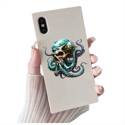 Skull Octopus Blue Tentacles Sea Vinyl Sticker Decal