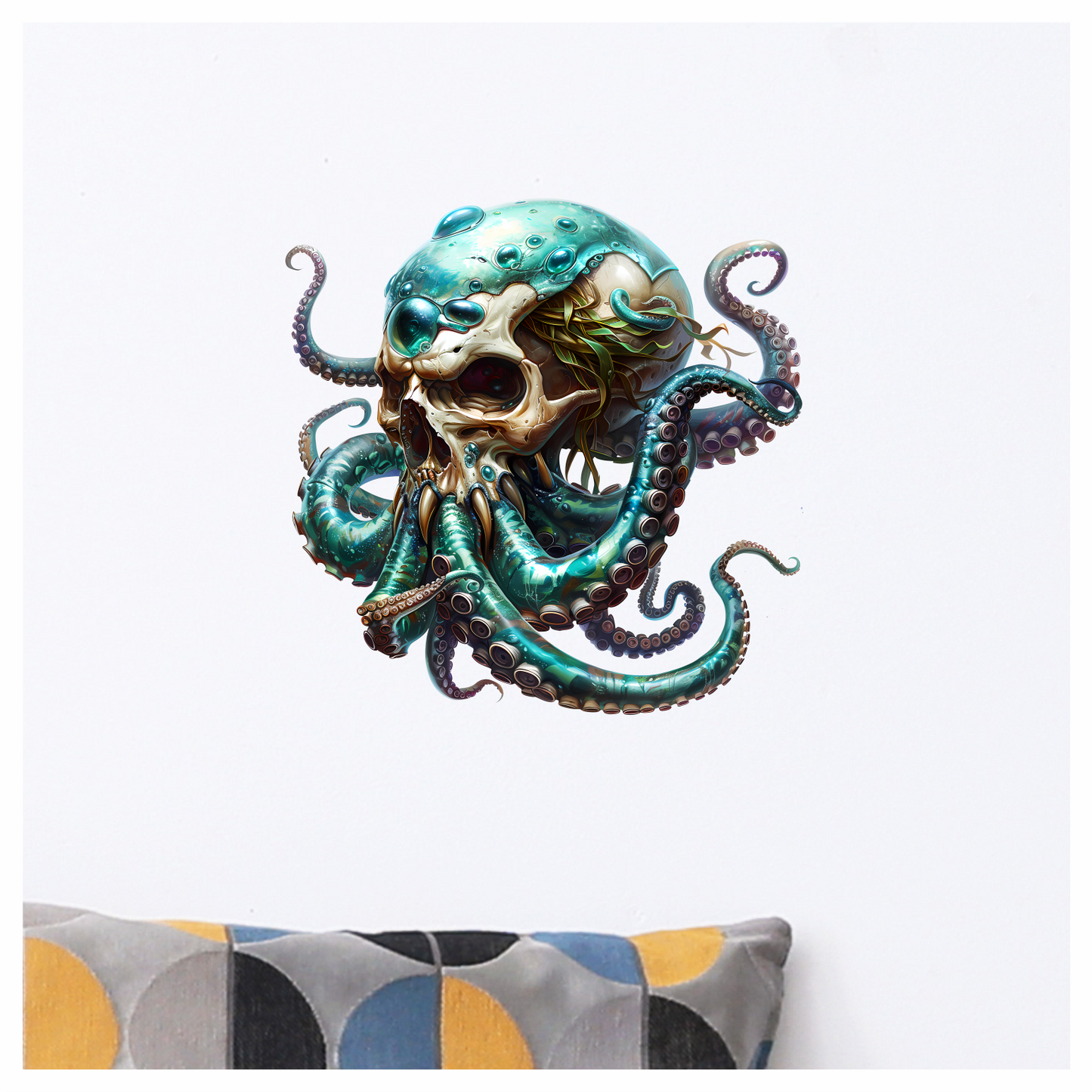 Skull Octopus Blue Tentacles Sea Vinyl Sticker Decal