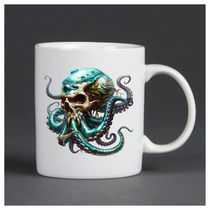 Skull Octopus Blue Tentacles Sea Vinyl Sticker Decal