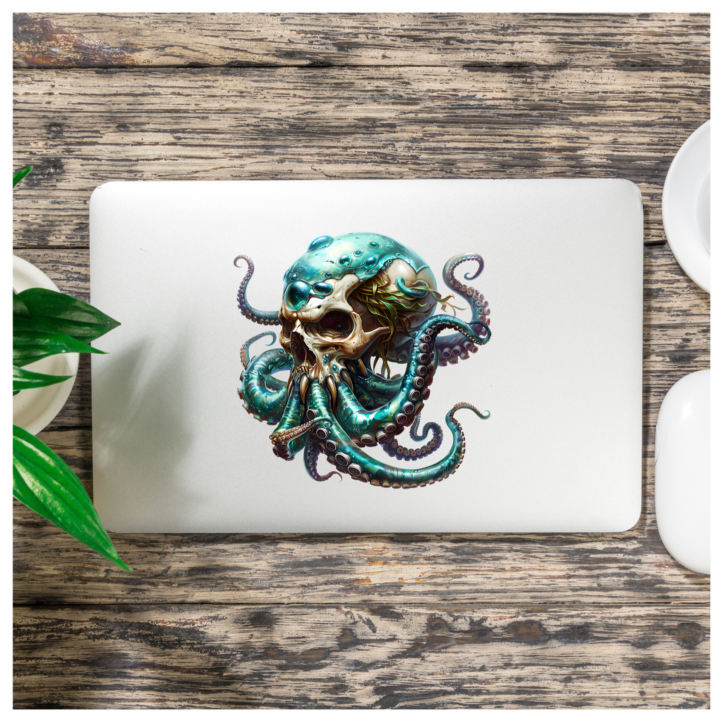 Skull Octopus Blue Tentacles Sea Vinyl Sticker Decal