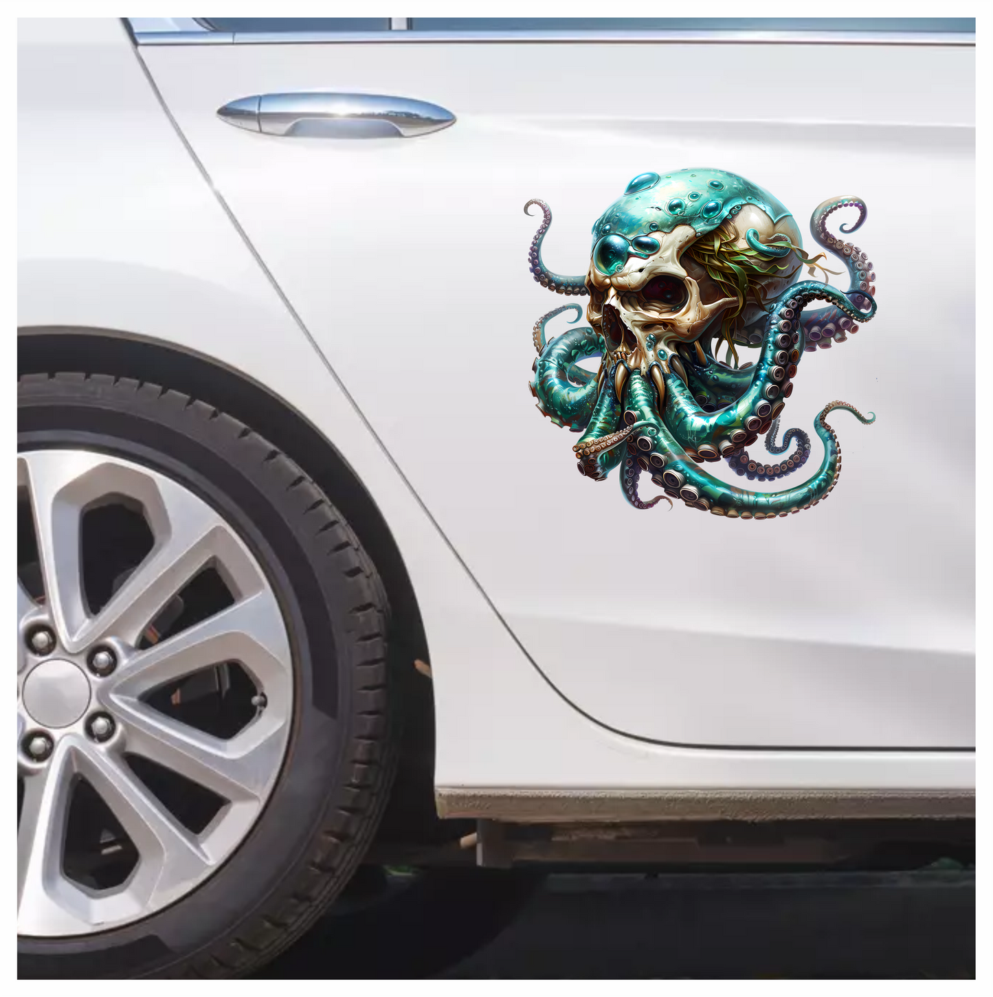 Skull Octopus Blue Tentacles Sea Vinyl Sticker Decal