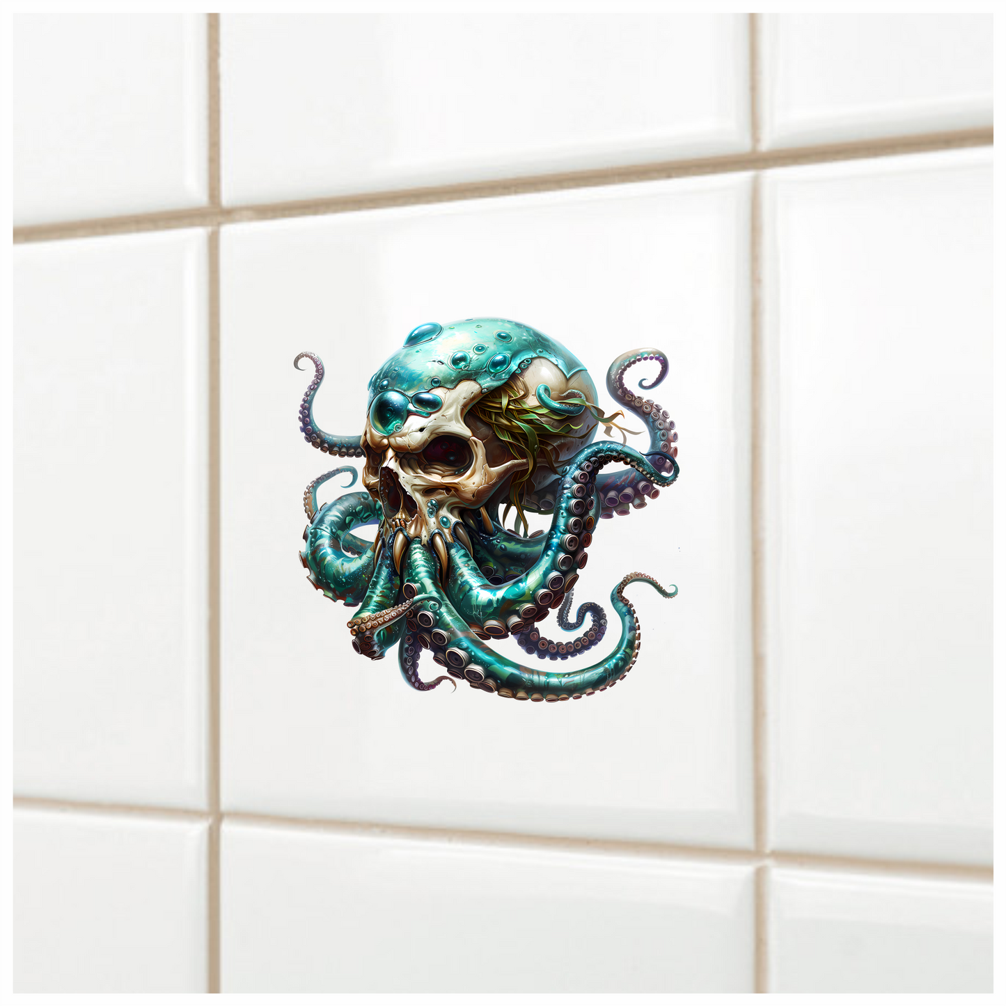 Skull Octopus Blue Tentacles Sea Vinyl Sticker Decal
