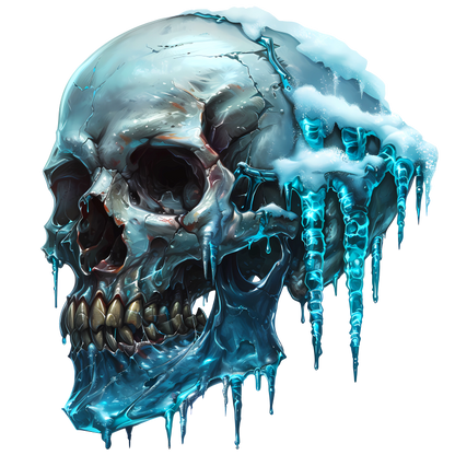 Skull Ice Cold Blue Frozen Teeth Vinyl Sticker Decal