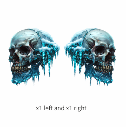 Skull Ice Cold Blue Frozen Teeth Vinyl Sticker Decal