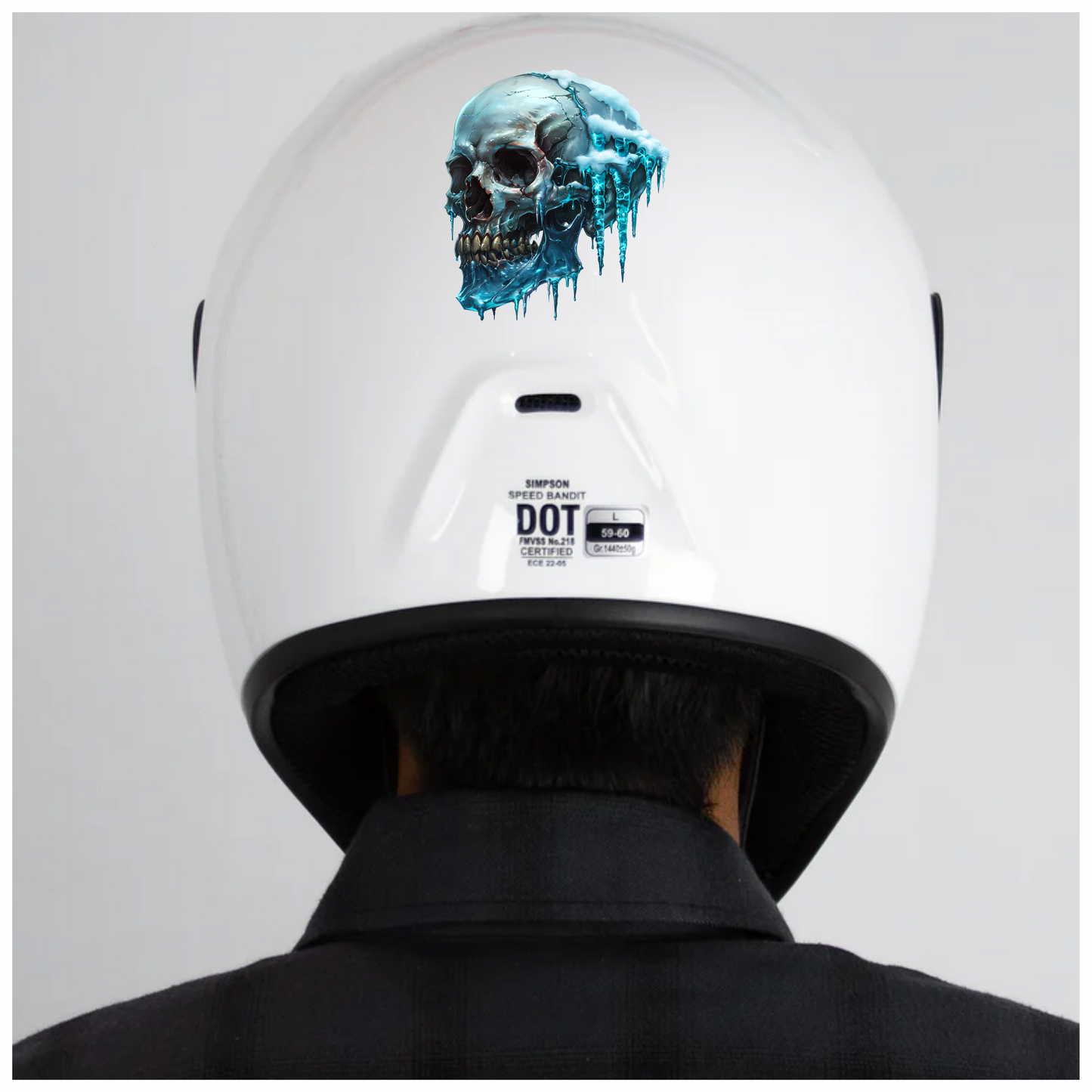 Skull Ice Cold Blue Frozen Teeth Vinyl Sticker Decal