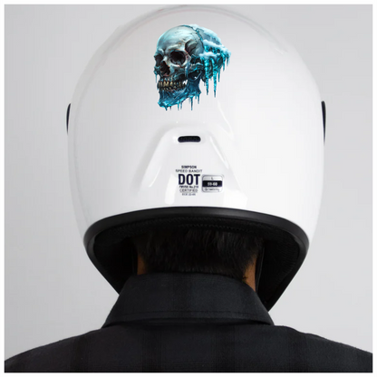 Skull Ice Cold Blue Frozen Teeth Vinyl Sticker Decal