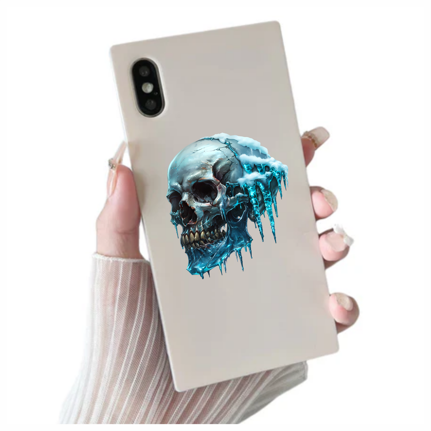 Skull Ice Cold Blue Frozen Teeth Vinyl Sticker Decal