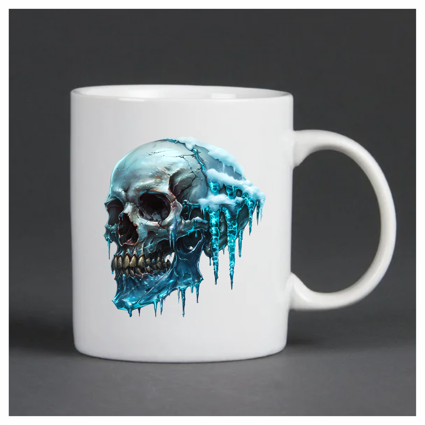 Skull Ice Cold Blue Frozen Teeth Vinyl Sticker Decal
