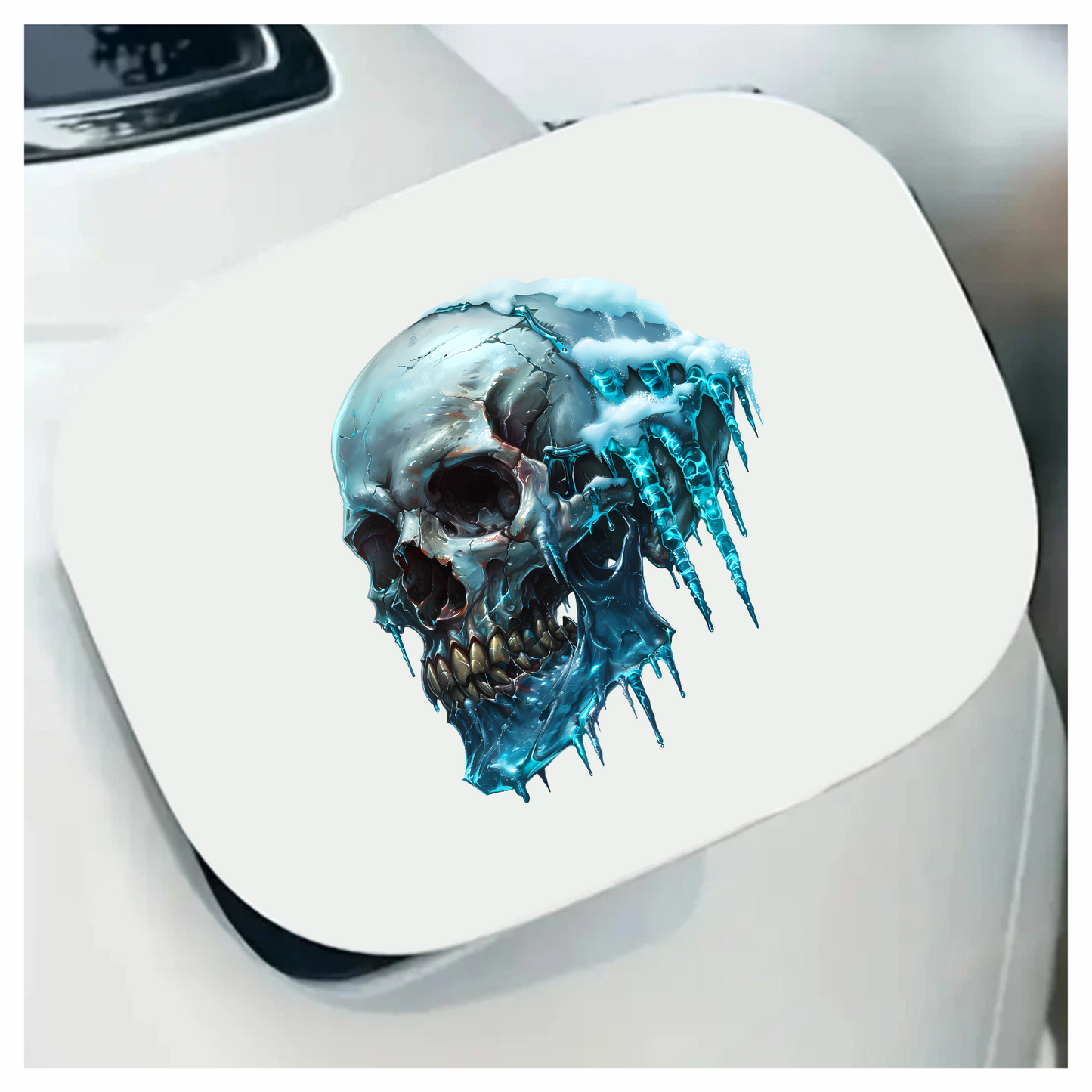 Skull Ice Cold Blue Frozen Teeth Vinyl Sticker Decal