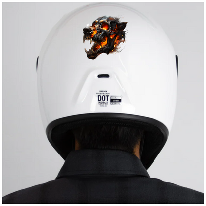 Skull Fire Wolf Black Vinyl Sticker Decal