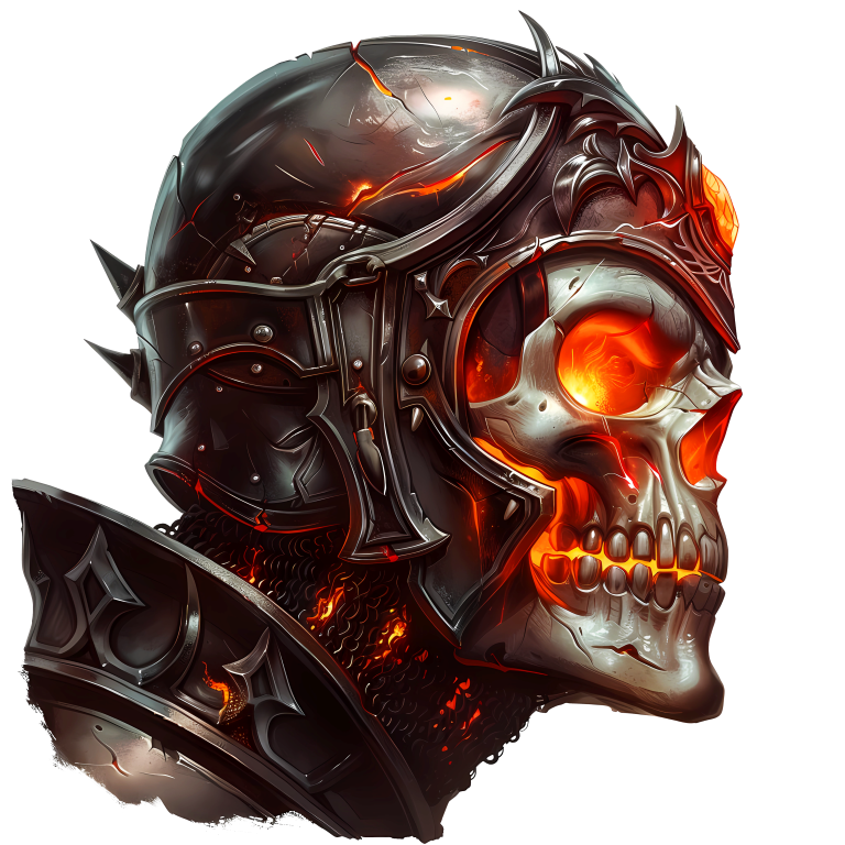 Skull Armor Fire Bright Vinyl Sticker Decal