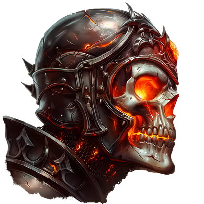 Skull Armor Fire Bright Vinyl Sticker Decal