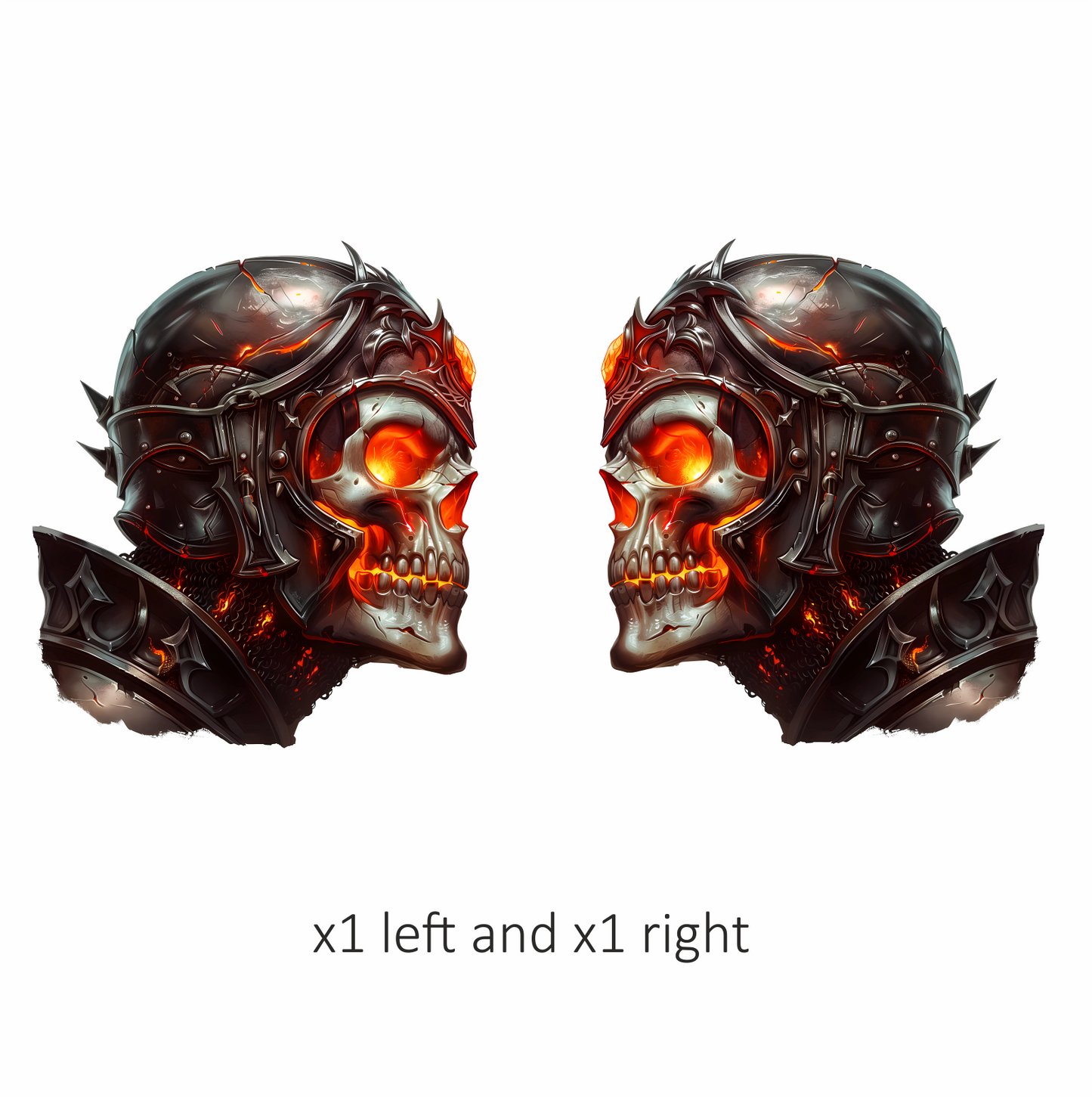 Skull Armor Fire Bright Vinyl Sticker Decal