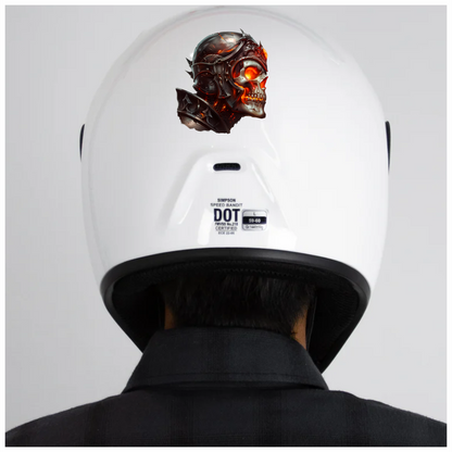 Skull Armor Fire Bright Vinyl Sticker Decal