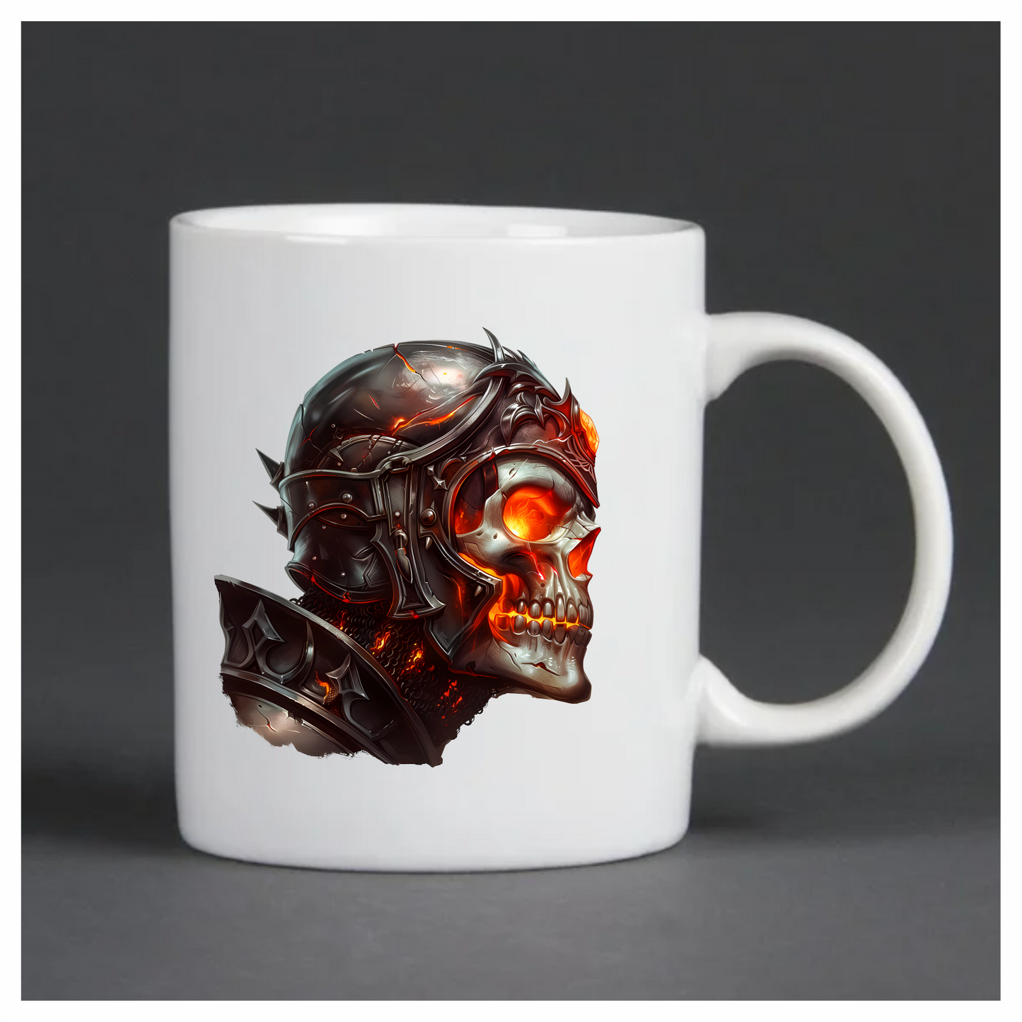 Skull Armor Fire Bright Vinyl Sticker Decal