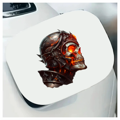 Skull Armor Fire Bright Vinyl Sticker Decal