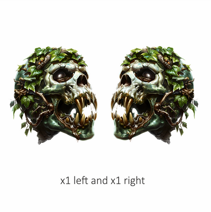 Skull Green Leaves Teeth Snake Vinyl Sticker Decal