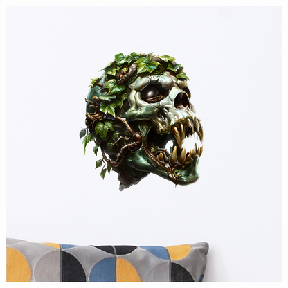 Skull Green Leaves Teeth Snake Vinyl Sticker Decal