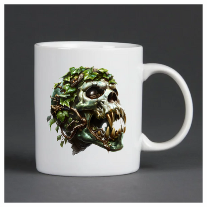 Skull Green Leaves Teeth Snake Vinyl Sticker Decal