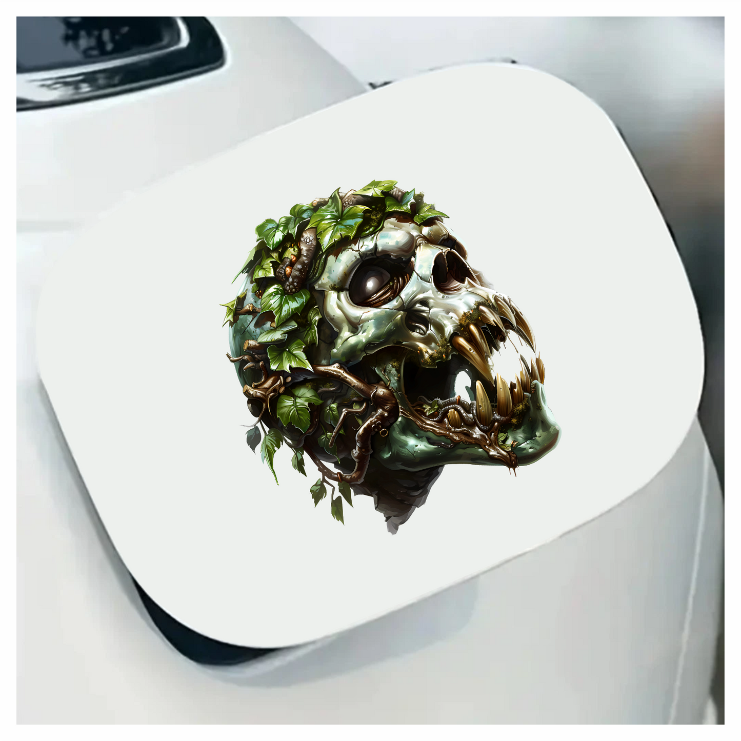 Skull Green Leaves Teeth Snake Vinyl Sticker Decal