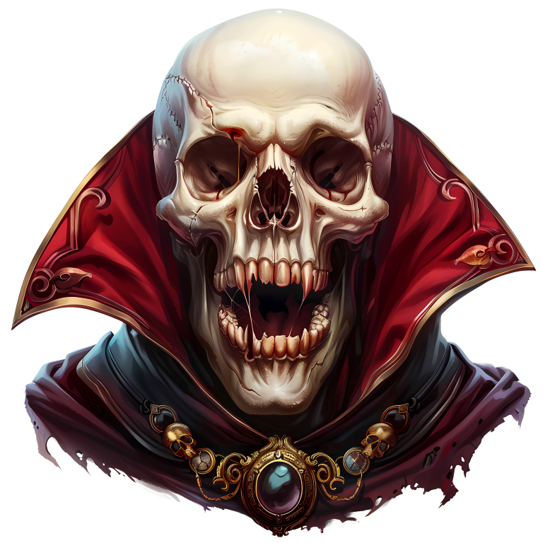 Skull Red Cloak Teeth Necklace Vinyl Sticker Decal