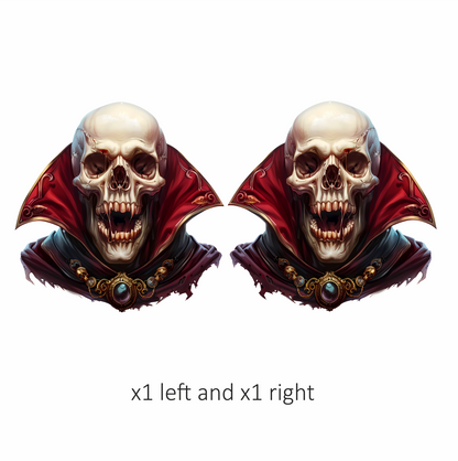 Skull Red Cloak Teeth Necklace Vinyl Sticker Decal