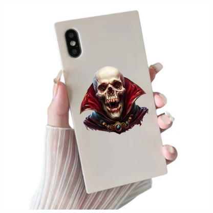 Skull Red Cloak Teeth Necklace Vinyl Sticker Decal