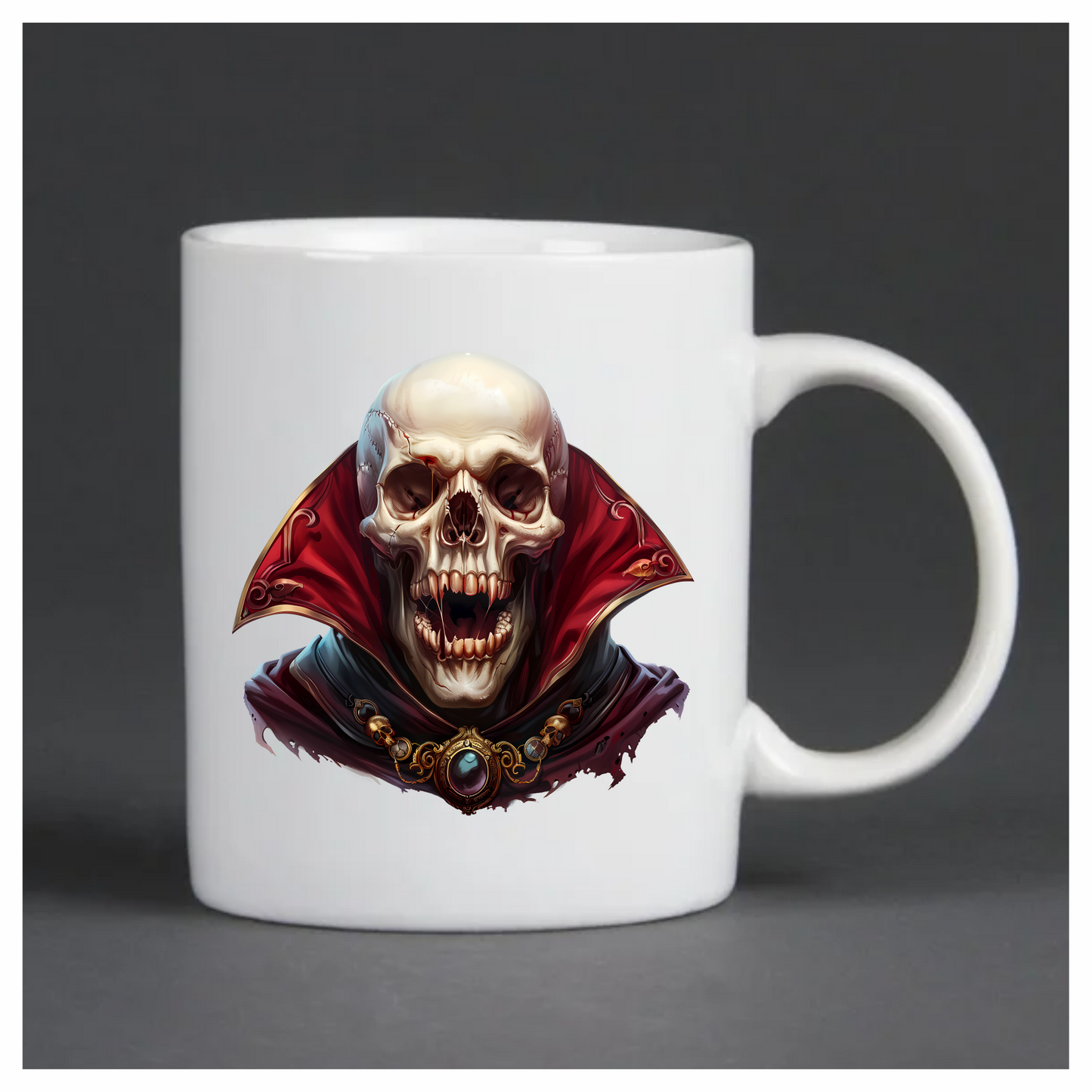 Skull Red Cloak Teeth Necklace Vinyl Sticker Decal