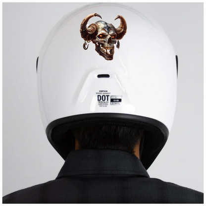 Skull, Horns, Orange, Beast, Dark, Decayed Vinyl Sticker Decal
